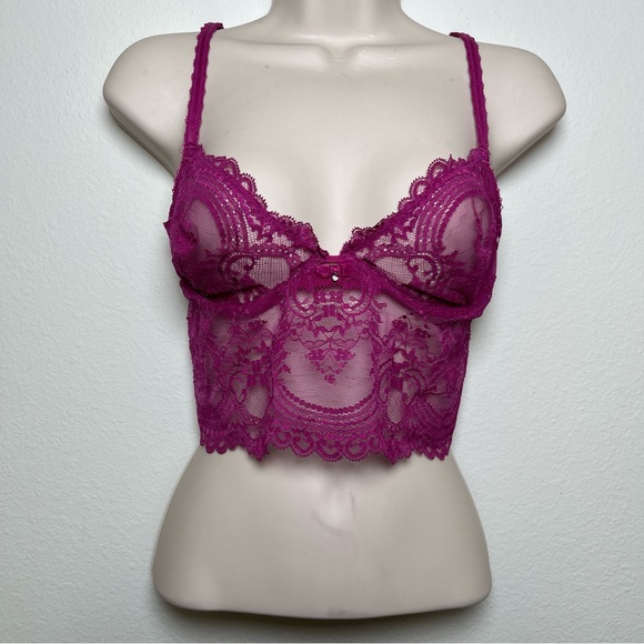 Wacoal Women Chrystalle Underwire Longline Bralette Medium Pink Coquette Babydol - Picture 2 of 11